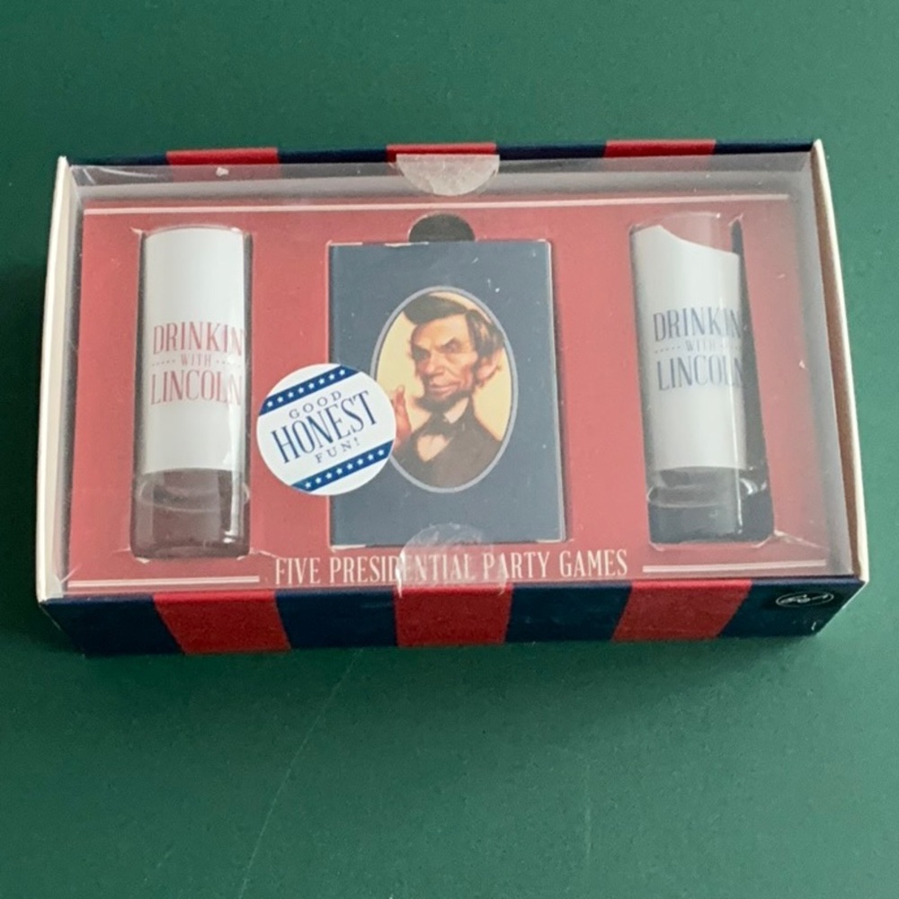 Drinking with Lincoln Presidential Party Game Set. Red & Blue Cards set. - Picture 1 of 5